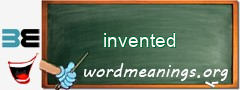 WordMeaning blackboard for invented